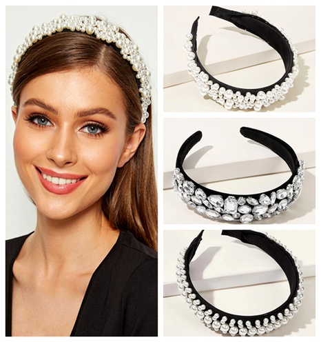 rhinestone geometric wide side full diamond  headband's discount tags
