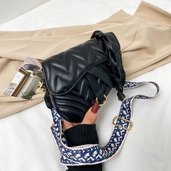 French  popular new trendy korean  diamond texture shoulder crossbody saddle bag