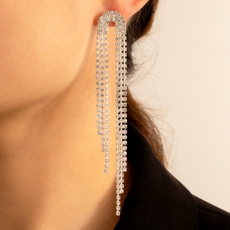 rhinestone long tassel earrings's discount tags