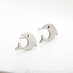 Korea  cute cartoon little dolphin animal alloy fashion simple earrings