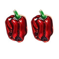 exaggerated alloy oil dripping pepper earrings