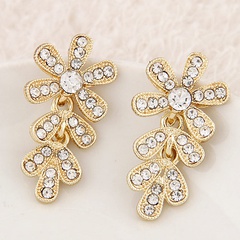 Korean Fashion Elegant Flash Diamond Flower Stud Earrings