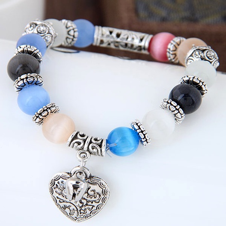 fashion sweet OL metal opal wild peach heart  bracelet's discount tags