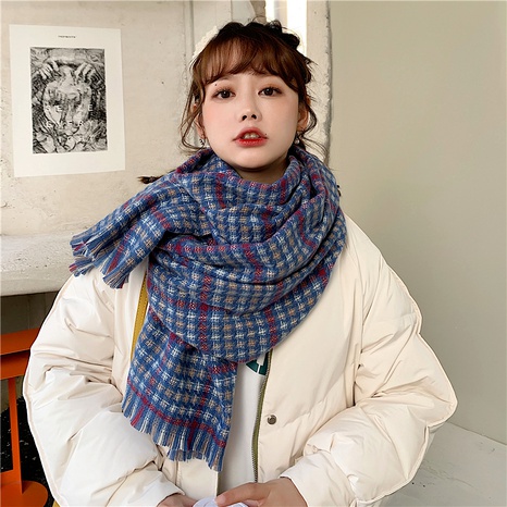 Plaid imitation cashmere scarf  NHCM288205's discount tags