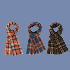 Korean color plaid scarf