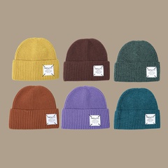 Pure color knitted hat