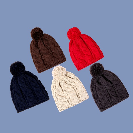 Pure color twist knit hat's discount tags