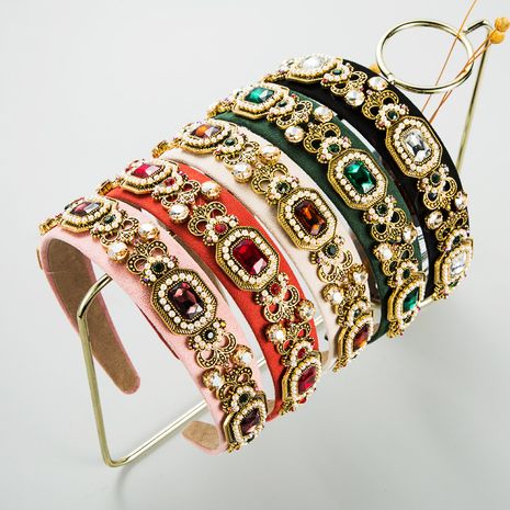 diadema de corona de perlas estilo palacio barroco retro's discount tags