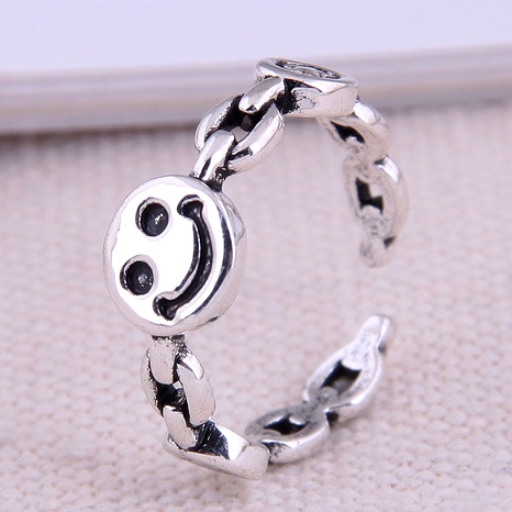 Korean fashion simple retro smiley opening ring's discount tags