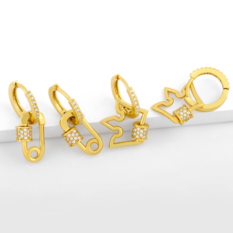 diamond zircon earrings NHAS289226's discount tags