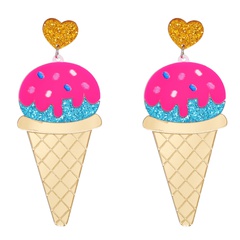 cone exaggerated ice cream earrings