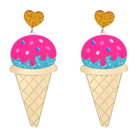 cone exaggerated ice cream earrings's discount tags
