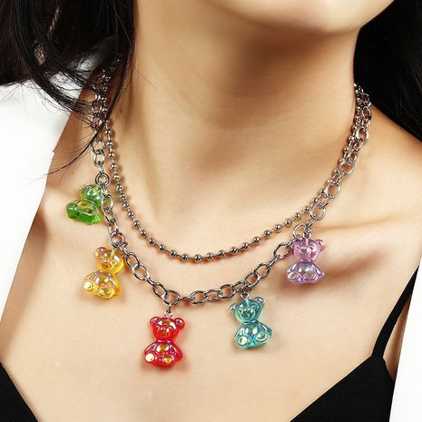 fashion  transparent resin necklace's discount tags