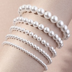fashion stretch line multi-layer imitation pearls bracelet