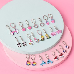 Retro alloy diamond earrings set