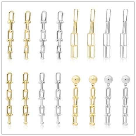 metal geometric irregular pattern long earrings's discount tags