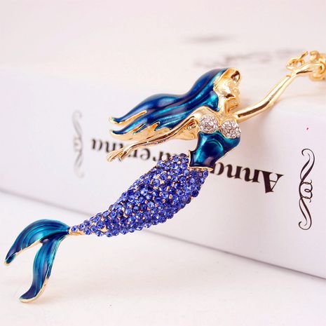 Llavero de diamantes de imitación de sirena de diamante lindo creativo coreano's discount tags