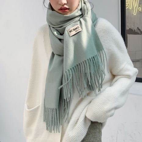Korean imitative cashmere solid color scarf's discount tags