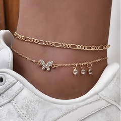 Women's Butterfly Love Multilayer Anklet
