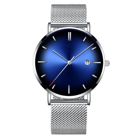 fashion gradient color multi-function calendar alloy mesh strap watch's discount tags
