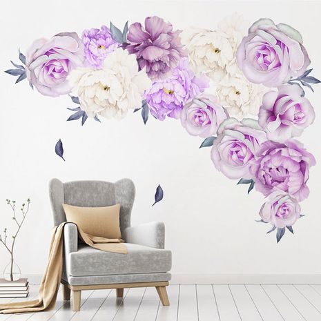 Pfingstrosen Serie lila elegante Home Hintergrund Dekoration Wandaufkleber's discount tags