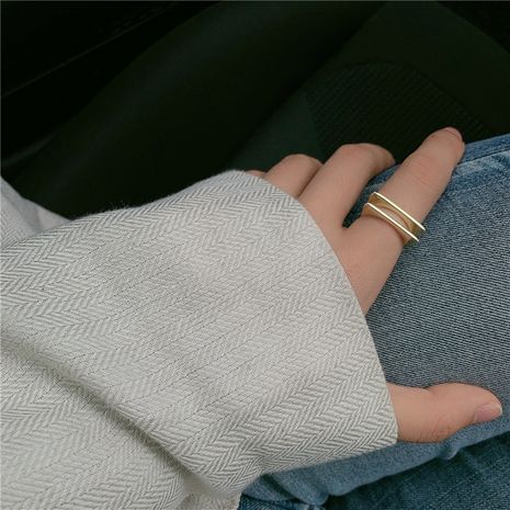 Korean fashion  double opening simple retro ring's discount tags