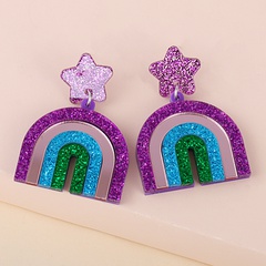 new  sweet geometric rainbow earrings