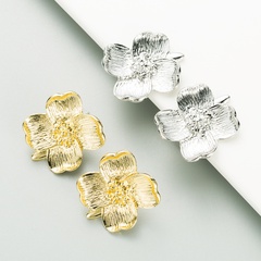 Mode goldene Blumenlegierung S925 silberne Nadelohrringe