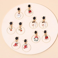 Fashion big circle Christmas retro earrings