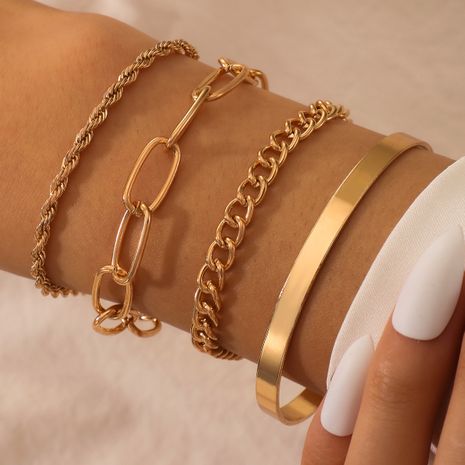 bracelet chaîne géométrique simple's discount tags