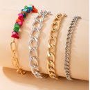 Multicolor Crushed Stone Thick Chain Geometric Boho Style 4 Piece Set Braceletpicture11