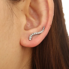 fashion new  geometric circle wave curve stud earrings
