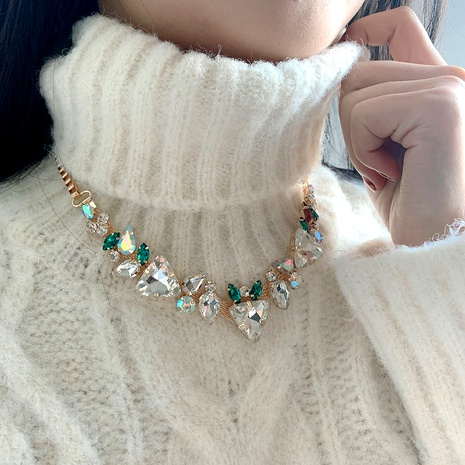 fashion triangle diamond heart-shaped necklace's discount tags