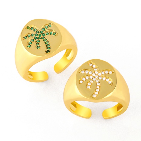 creative exaggerated micro-inlaid zircon open ring's discount tags