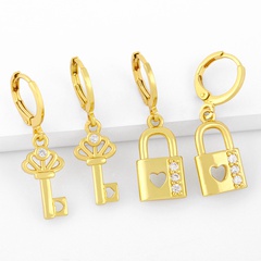 fashion love key lock exaggerated personality earrings