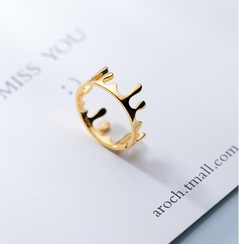 simple Titanium Steel Gold Plated ring