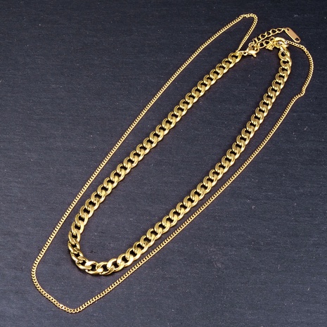Doppelschicht vergoldete Halskette's discount tags