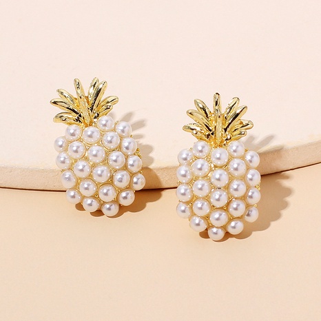 neue trendige Mode Ananas Perlen Ohrringe's discount tags
