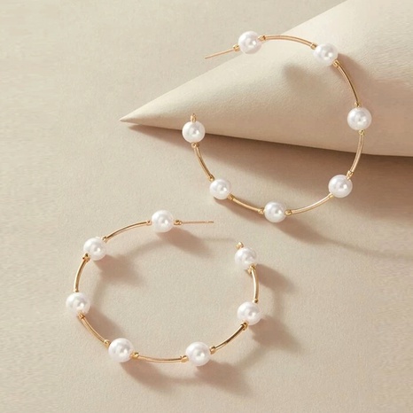 simple large circlecreative retro simple pearl earrings's discount tags