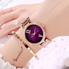 purple fashion big dial watch