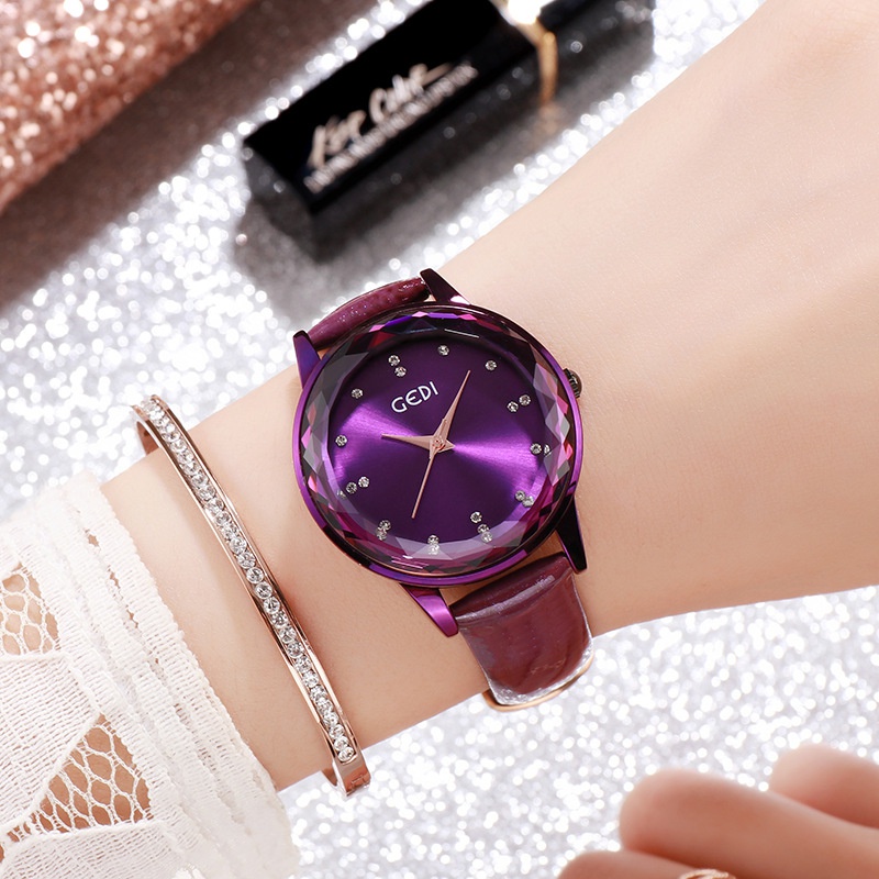 Reloj de cristal con cinturn de moda