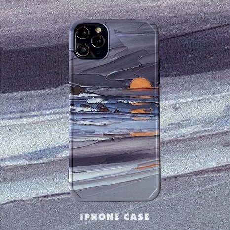 Sunrise oil painting Apple 11Pro mobile phone case for iPhone12miniXR anti-fall protective cover se2's discount tags