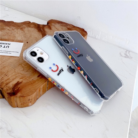 Side smiley face 12mini11pro mobile phone case for iPhoneXRse28plus transparent soft case NHFI294388's discount tags