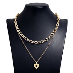 fashion metal simple love double-layer chain necklace