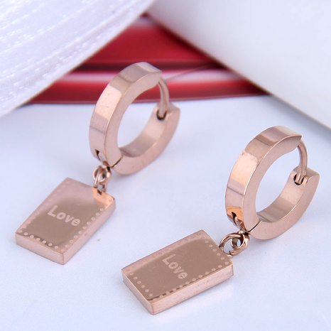 Korean fashion titanium steel simple OL square earrings's discount tags