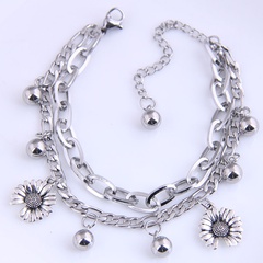 Korean steel fashion hip-hop simple stainless steel beads bracelet
