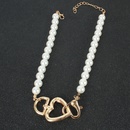 retro alloy love heart pendant pearl necklacepicture8