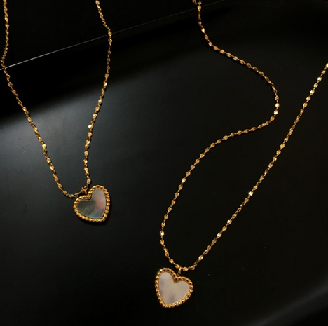 heart titanium steel necklace's discount tags
