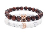 Natural Stone Fashion Animal bracelet  White pine + gray NHYL0204Whitepinegraypicture9