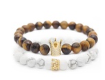 Natural Stone Fashion Animal bracelet  White pine + gray NHYL0204Whitepinegraypicture10